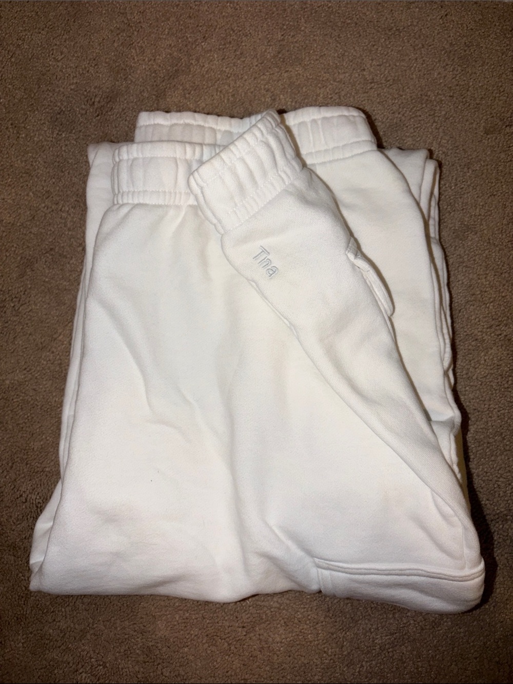 Aritzia White Fleece Sweatpants - Cozy Everyday Bottoms